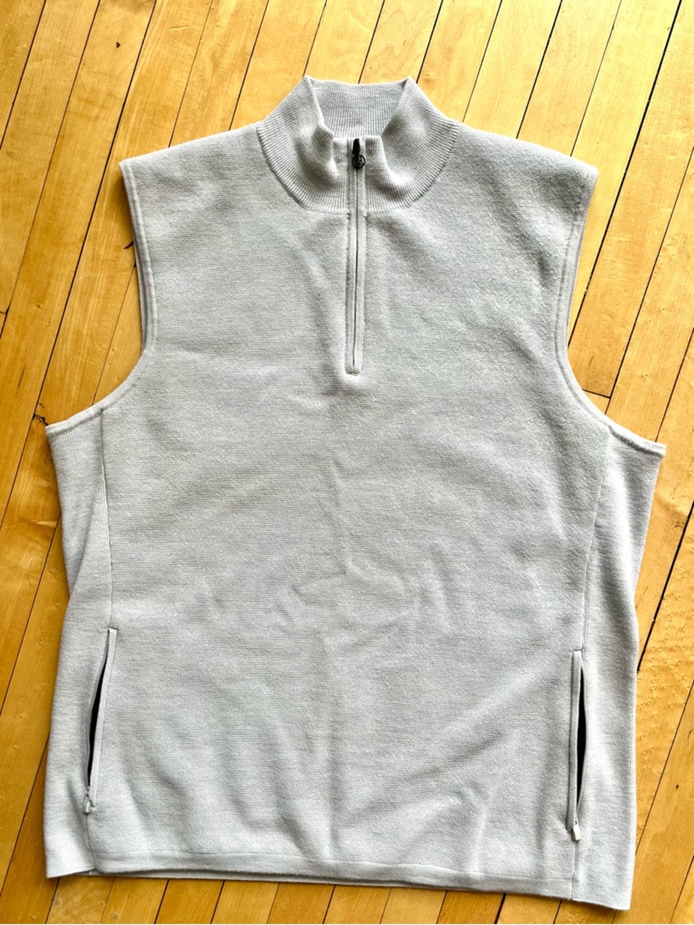 G/Fore Wool 1/4 Zip Tech Lined Golf Vest Mens Size L Sky Blue